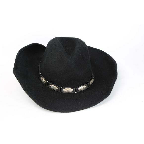 SCALA Black Wool Fedora Cowboy Western Hat One Size - Picture 7 of 12